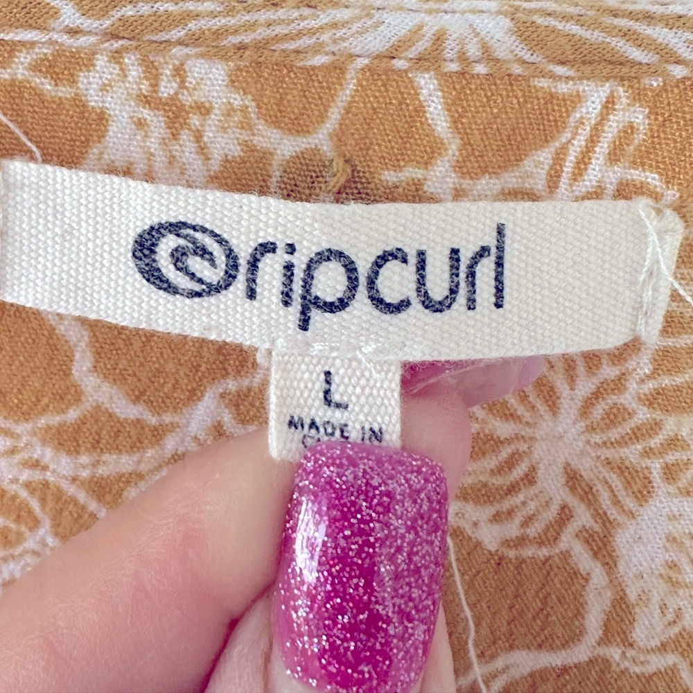 Rip Curl Golden Days Floral Boho Mini Dress Large Mustard Yellow - Picture 4 of 10